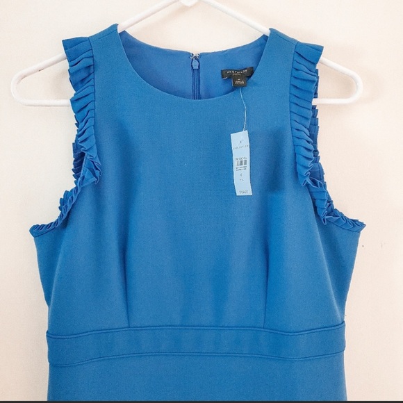Ann Taylor Blue Doubleweave Sheath Dress NWT - Picture 4 of 6